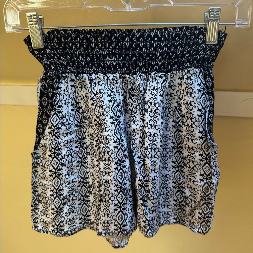 Aqua Black and White High Waist Women's Shorts.